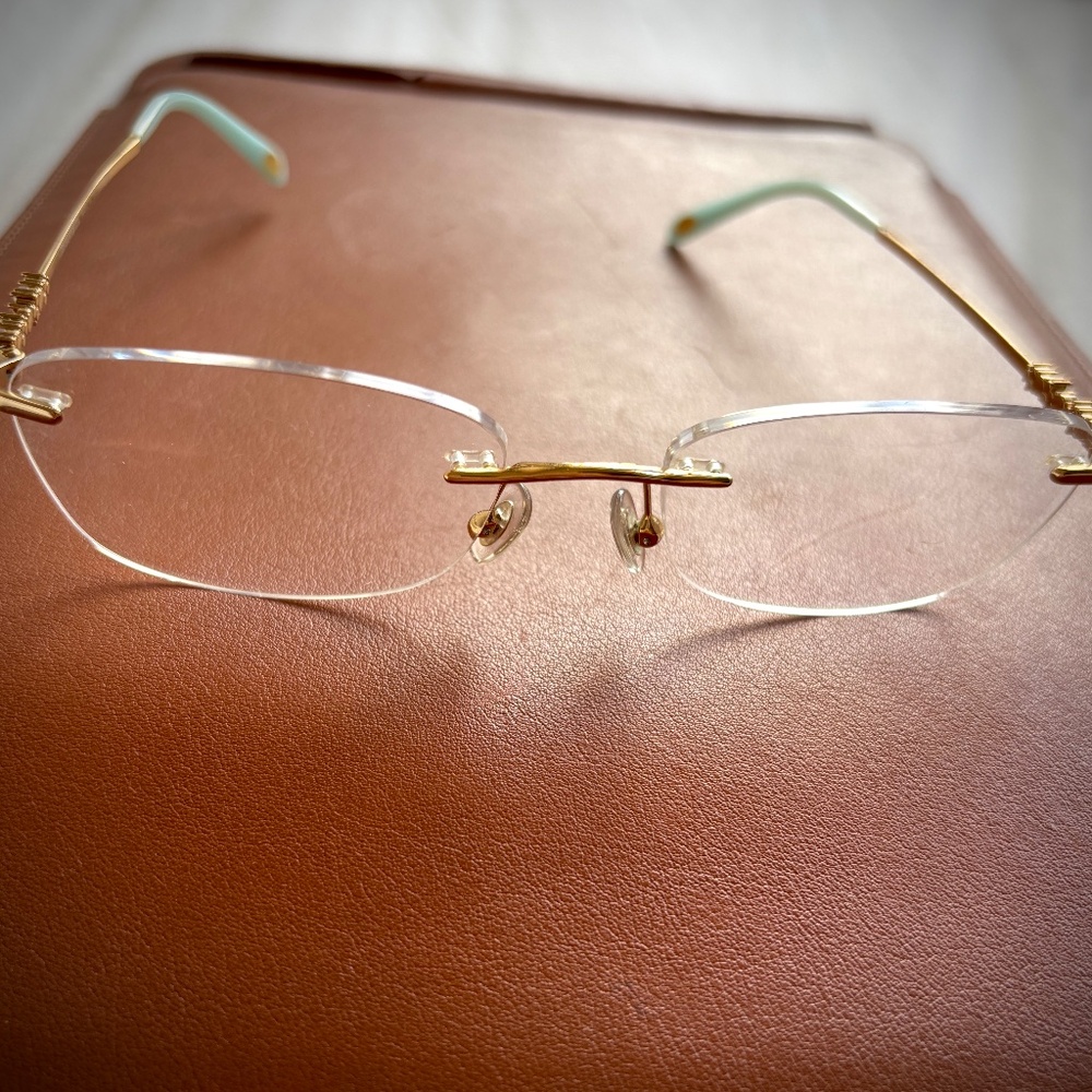 Tiffany Vintage Eyeglasses 23k gold w Swarovski Crystals - Picture 4 of 14